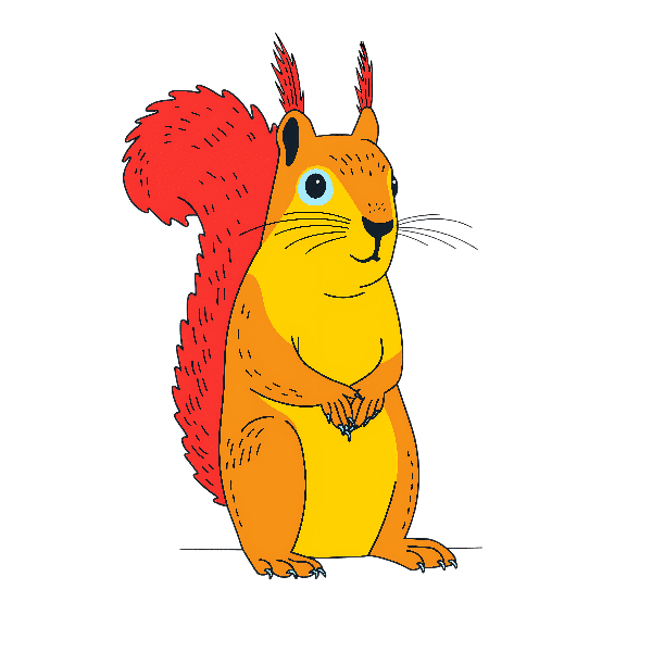 Playful Squirrel Art Design