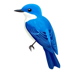 Vibrant Blue Bird Digital Artwork