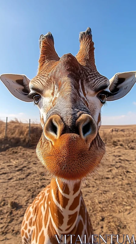 Giraffe Face in Nature AI Image