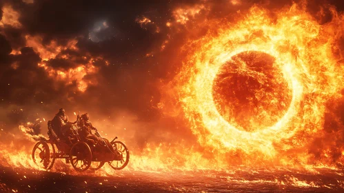 Fiery Chariot Race Toward the Sun