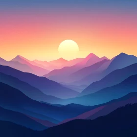 Peaceful Mountain Sunset