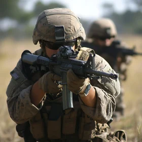 Camouflaged Soldiers Ready for Action