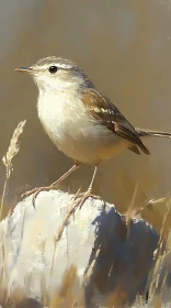 Bird on Rock in Natural Setting
