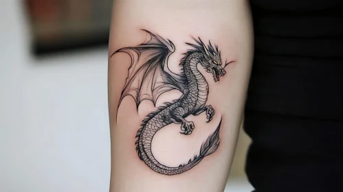 Arm Tattoo: Dragon in Flight