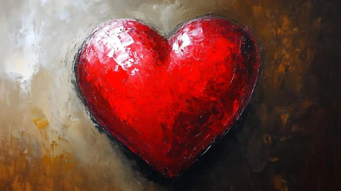 Abstract Red Heart - Expressive Love Art