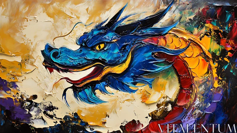 AI ART Colorful Dragon Head Artistic Impression