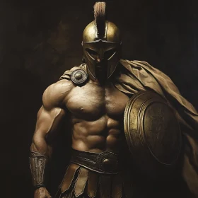 Ancient Warrior in Bronze Armor