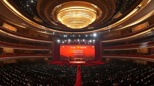 Audience in a Magnificent Theater Hall