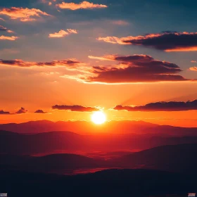 Sunset Over Mountain Peaks