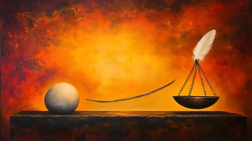 Feather and Sphere: A Study in Balance