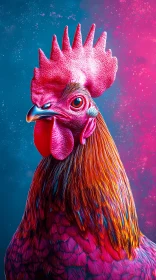 Colorful Chicken Art AI Image