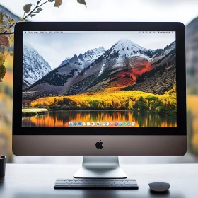 Apple iMac Featuring Scenic Mountain View