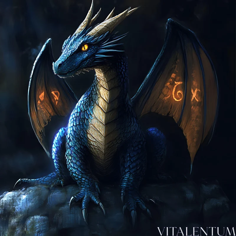 AI ART Fantasy Dragon with Glowing Eyes