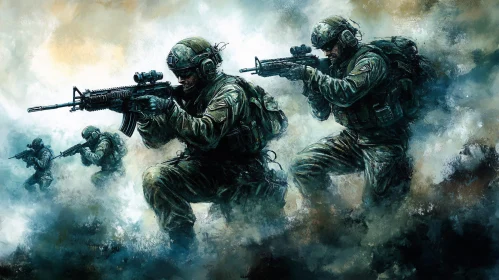 Combat Soldiers Painting