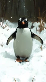Winter Penguin Scene