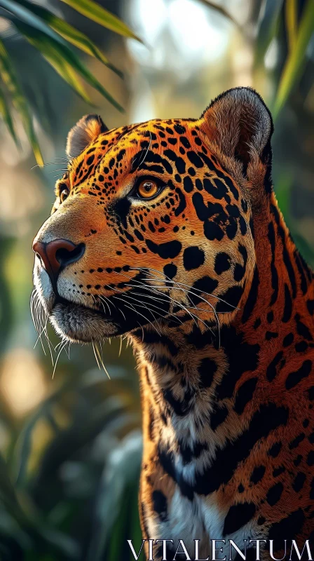 Graceful Jaguar Portrait AI Image