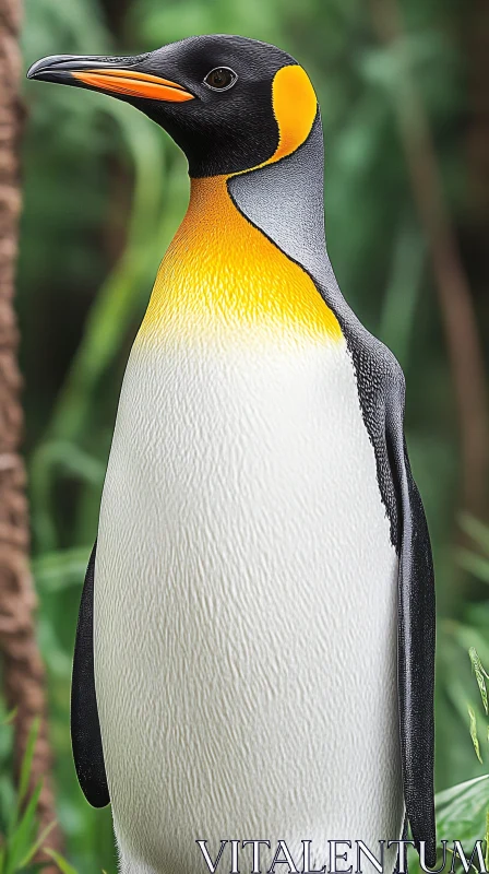 Elegant King Penguin Portrait AI Image