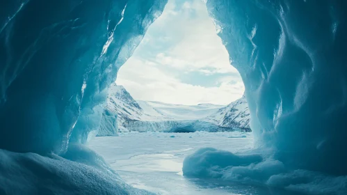 Frozen Landscape Viewed from Ice Cave