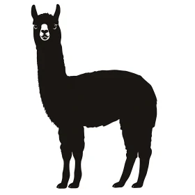 Monochromatic Llama Silhouette Artwork