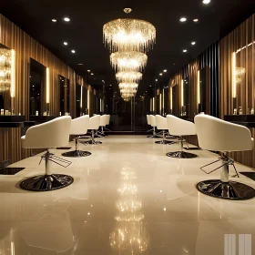 Elegant Salon Space with Opulent Lighting