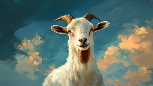 Whimsical Goat Painting