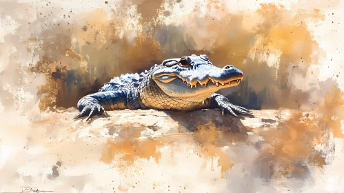Reptile Artwork on Sunlit Rock