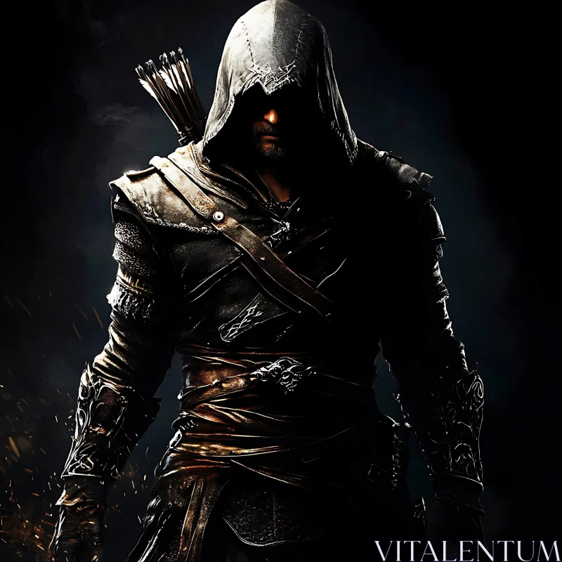 Hooded Assassin: A Glimpse into Darkness AI Image