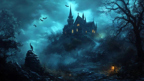 Night Scene with Gothic Castle