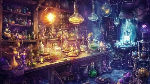 Mystical Potion Making Still Life