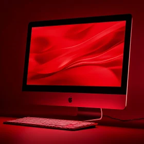 Stylish Red Themed Desktop Computer Setup