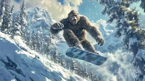 Bigfoot Shredding Powder on Snowboard