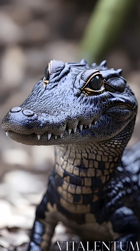 Detailed Portrait of a Crocodile AI Image