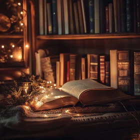 Still Life with Book and Fairy Lights