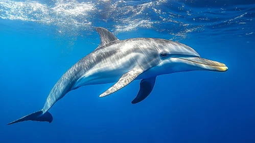 Dolphin Swimming in Pristine Waters
