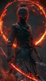 Female Ninja with Burning Eyes