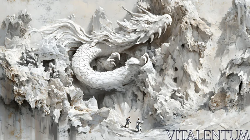 AI ART Ancient Dragon Sculpture Art