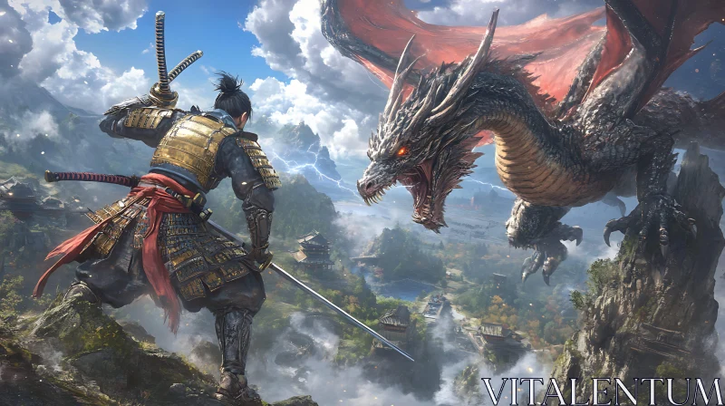 AI ART Warrior vs Dragon Epic Battle