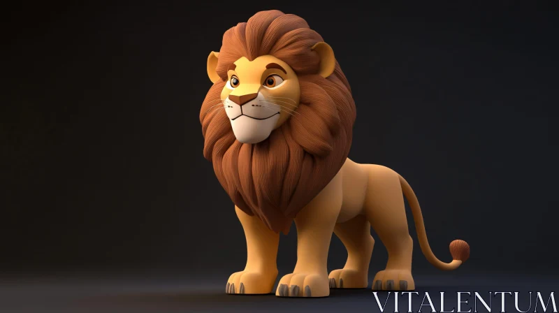 AI ART Stylized Lion Illustration