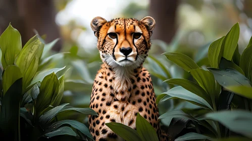 Cheetah Amidst Jungle Foliage