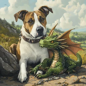 Fantasy Friends: Dog and Dragon Together