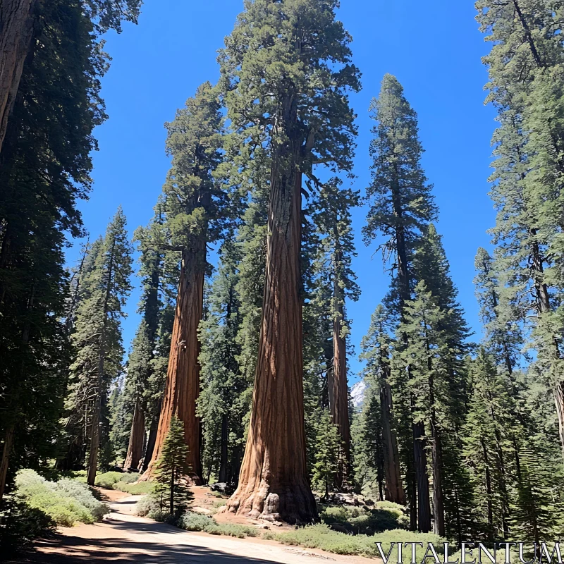 AI ART Towering Sequoia Giants in Serene Woodland