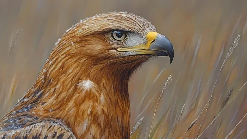 Eagle Portrait Amidst Grasses