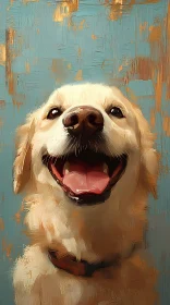 Smiling Golden Retriever Painting