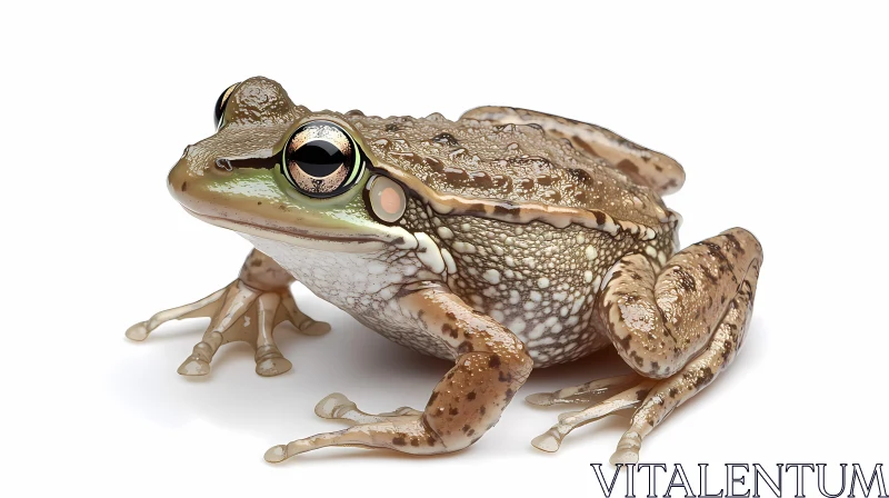 Realistic Frog on White Background AI Image