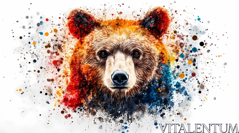 AI ART Colorful Bear Art