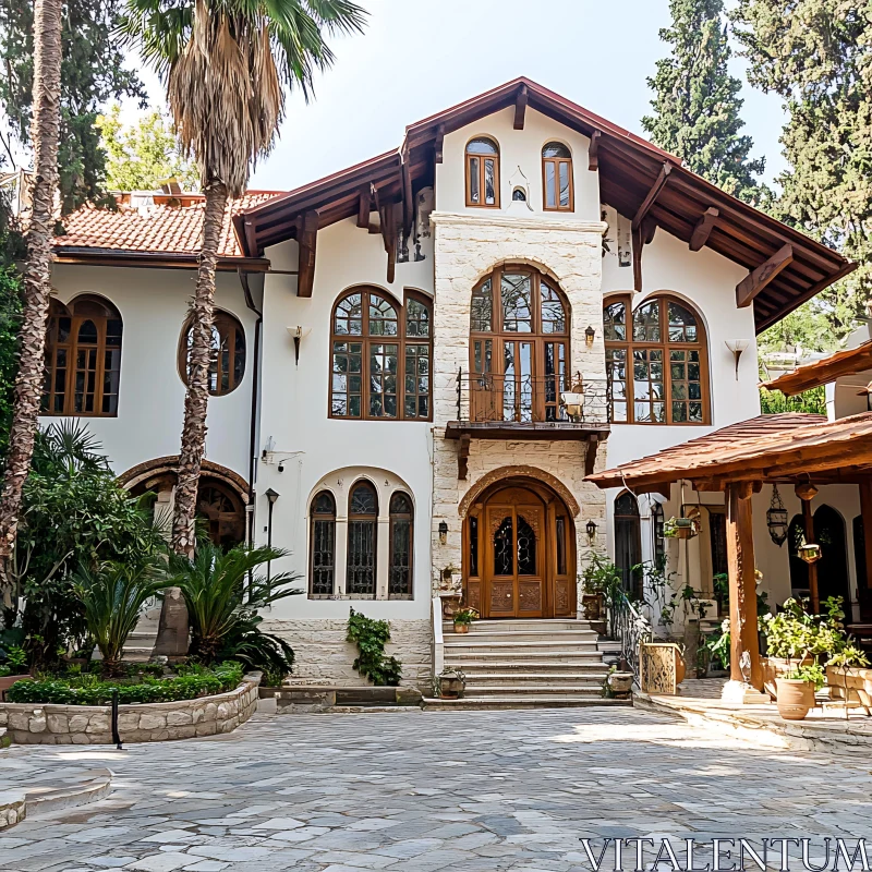 AI ART White House with Arched Windows