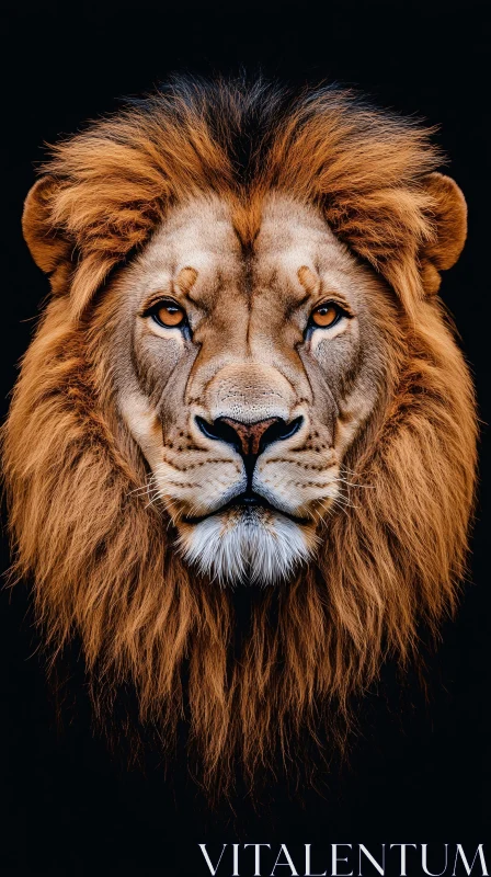 Noble Lion with Golden Mane AI Image