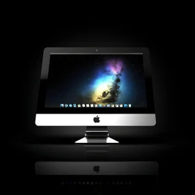Modern iMac against Black Background