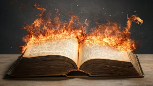 Book in Flames: Artistic Representation