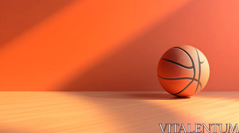 Orange Hues: A Basketball Composition AI Image